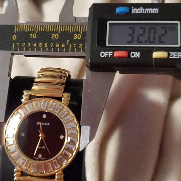 Futura Women's Dress Watch Sunburst Diamond Bezel Black Face Style #3699 - Picture 5 of 8